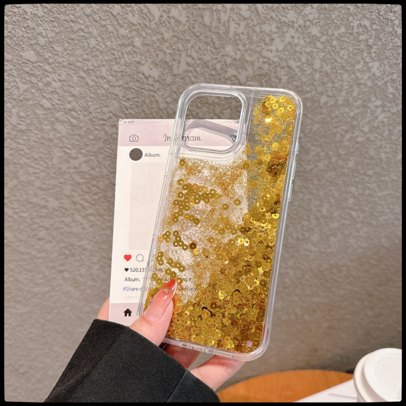 Puzdro na iPhone Gold Coin Quicksand, PC + TPU, injektážne lisovanie, magnetické uchopenie, odolné voči opotrebeniu a pádu, kompatibilné s radou iPhone 13–16