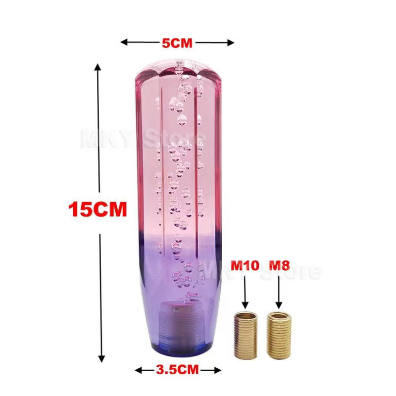 Ruiteng Akrilno Kristalna Glava Za Mjenjač, Osmerokutna Plošna Glava, Dugačka 15 cm, Model 35, Kompatibilna s Ručnim Mjenjačem