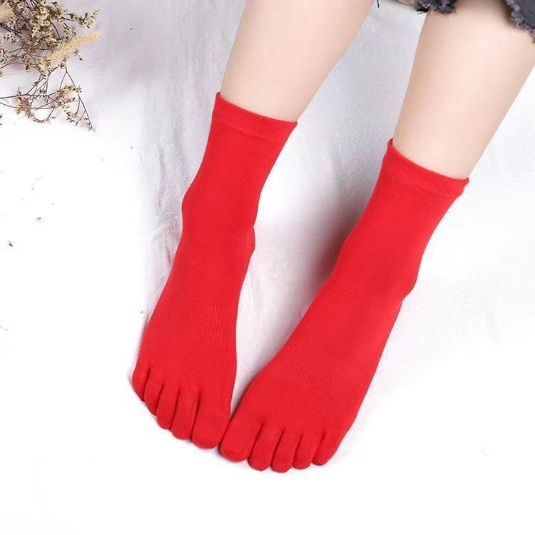 Pamukaste čarape s pet prstiju, unisex, srednje dužine, 80-90% pamuka, funkcija godine rođenja, upijanje vlage.
