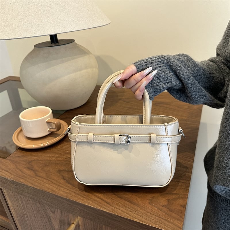 Torba preko ramena crossbody, PU koža, gradski minimalizam, zatvarač, džep za telefon, horizontalno kvadratni oblik