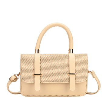 Ženska mala kvadratna torbica od PU kože — gradski jednostavan stil, horizontalan kvadratni oblik, otvaranje s poklopcem, džep za dokumente