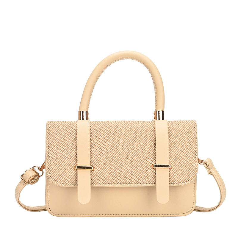 Ženska mala kvadratna torbica od PU kože — gradski jednostavan stil, horizontalan kvadratni oblik, otvaranje s poklopcem, džep za dokumente