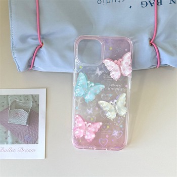 Θήκη κινητού με ανάγλυφο IMD ακρυλικό σκληρό περίβλημα με μαλακά άκρα, στυλ Ins, 3D σχέδιο καρδιά-πεταλούδα, Almost Pie, συμβατή με iPhone 12/12 Pro/12 Pro Max, 13/13 Pro/13 Pro Max, 14/14 Pro/14 Pro Max