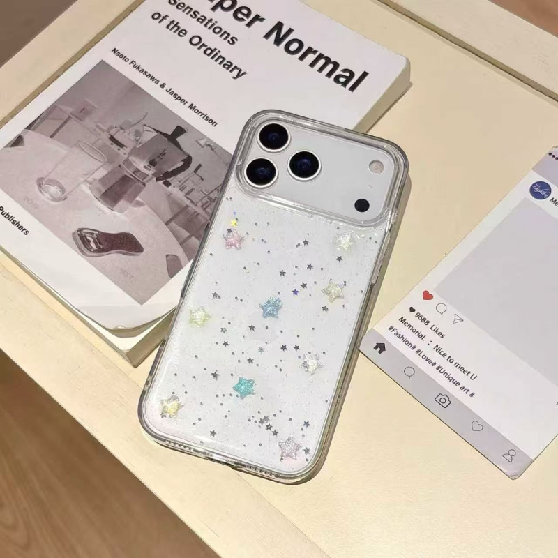 Husă iPhone 17 — 2 în 1, PC+TPU, Accent oglindă epoxidică, Protecție anti-cădere, Personalizabilă
