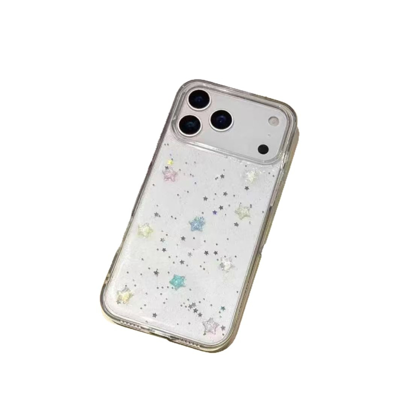 Husă iPhone 17 — 2 în 1, PC+TPU, Accent oglindă epoxidică, Protecție anti-cădere, Personalizabilă