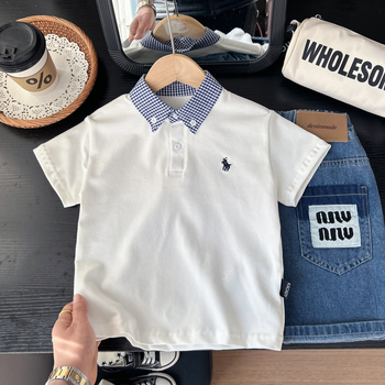 Polo majica, Korejski stil, Pamuk, Unisex, Uzrast 3–8 godina, Sigurnosna razina B