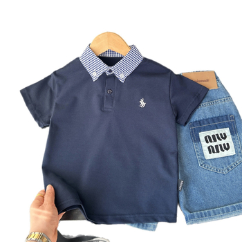 Polo majica, Korejski stil, Pamuk, Unisex, Uzrast 3–8 godina, Sigurnosna razina B