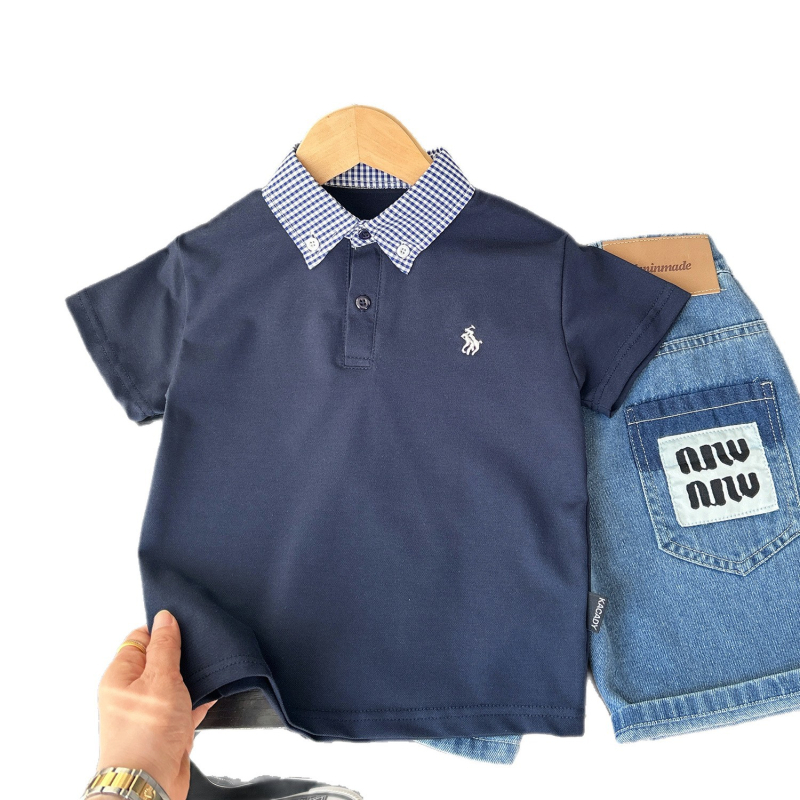 Polo majica, Korejski stil, Pamuk, Unisex, Uzrast 3–8 godina, Sigurnosna razina B