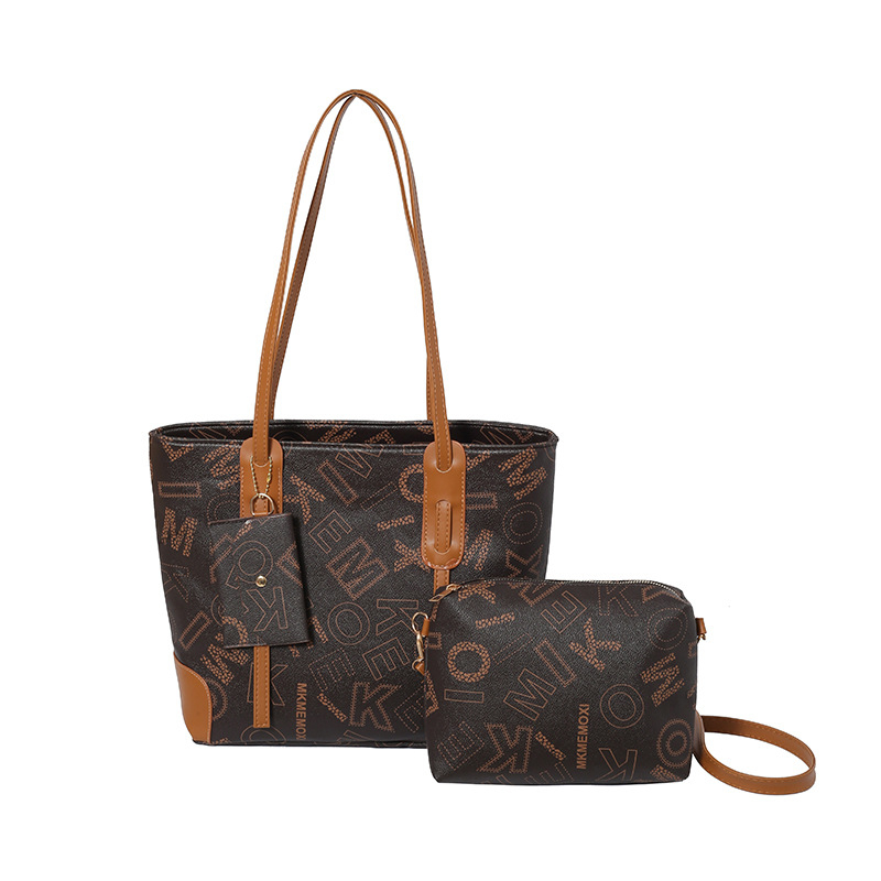 Torba Tote s retro motivom slova, PU materijal, poliester podstava, zatvarač na zip, vodoravni kvadratni oblik, unutarnja pretinica za telefon