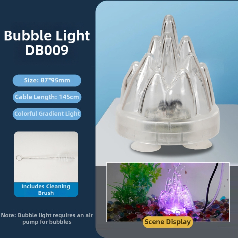 Akvaris buboréklámpa vulkáni tájjal, oxigénpumpa, pagoda lámpa, vízálló