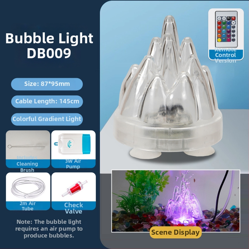 Akvaris buboréklámpa vulkáni tájjal, oxigénpumpa, pagoda lámpa, vízálló