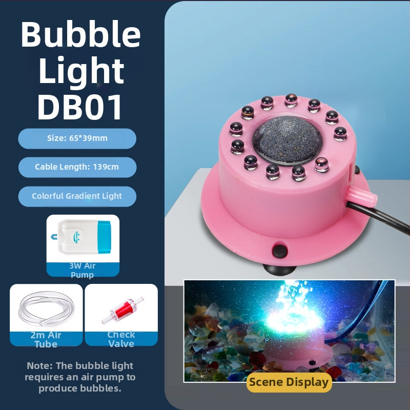 Akvaris buboréklámpa vulkáni tájjal, oxigénpumpa, pagoda lámpa, vízálló