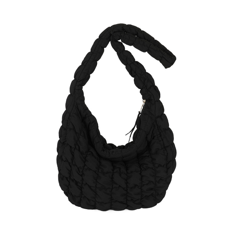 Nylon Tote torba sa zatvaračem, uspravni kvadratni oblik, jedna naramenica, unutarnja džep za telefon, proljetna sezona 2024