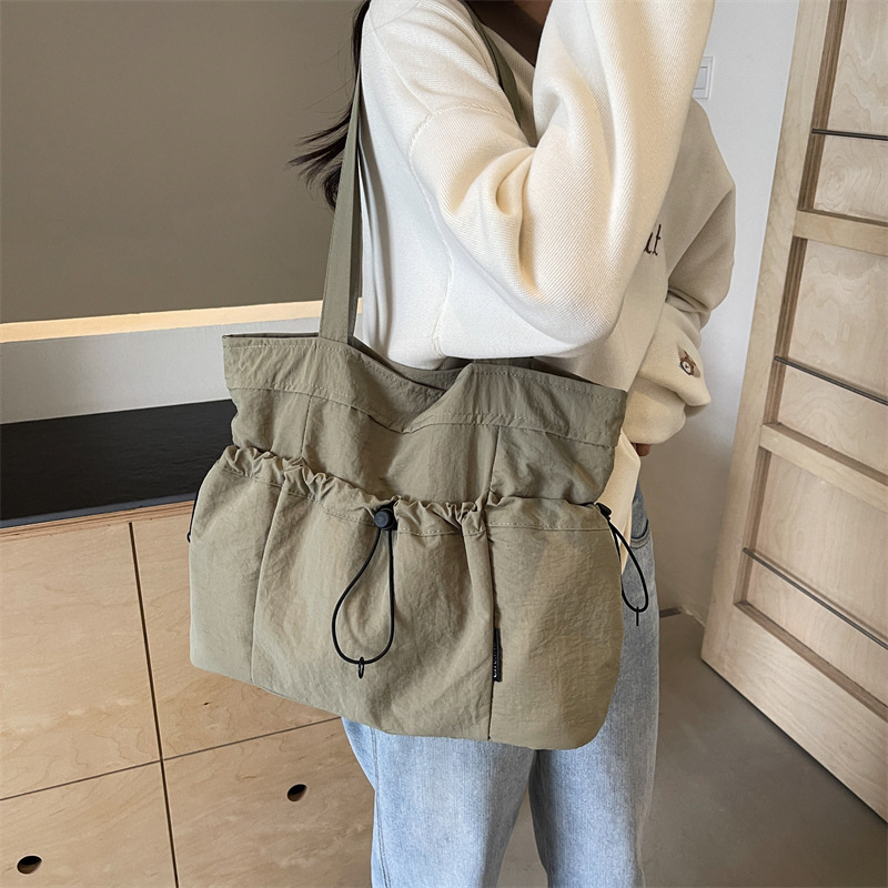 Ženska Tote torba s crossbody remenom, gradski minimalisticki stil, platno, zatvarač, poliester podstava, Jinmao