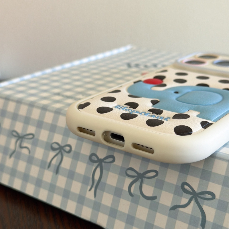 Kućište za iPhone – crtani slon s točkicama, TPU, otporno na pad, otisak, kompatibilno s iPhone 11–14 Pro/Pro Max