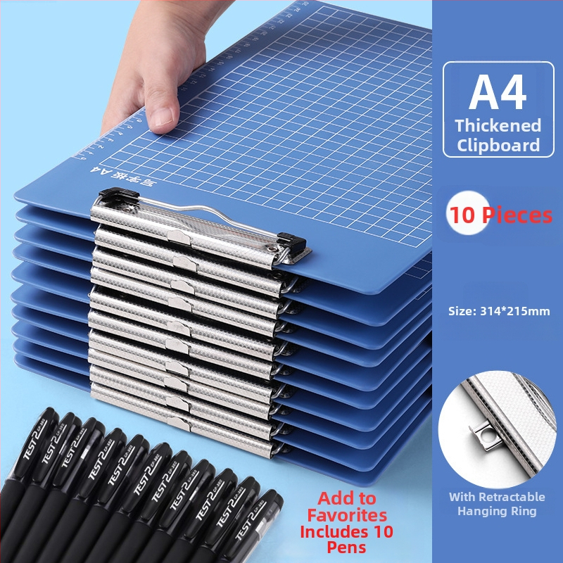 Vastag A4-es dokumentum mappa klipekkel – asztali írásra és kottaíráshoz ideális (modell C1085, PP anyag, üzleti ajándéknak)