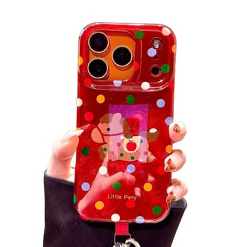 Șnur pentru telefon Chaohsi cu design ponei, silicon, finisaj mat, protecție anti-cădere, pentru iPhone