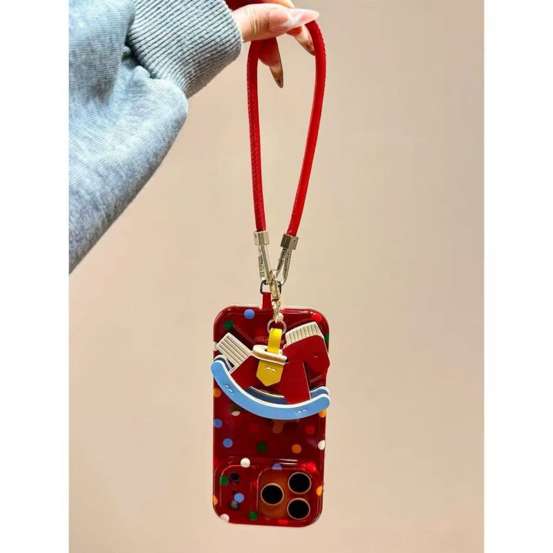 Șnur pentru telefon Chaohsi cu design ponei, silicon, finisaj mat, protecție anti-cădere, pentru iPhone