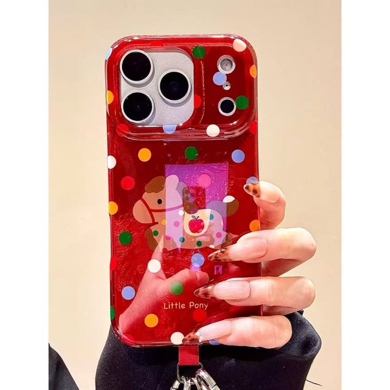 Șnur pentru telefon Chaohsi cu design ponei, silicon, finisaj mat, protecție anti-cădere, pentru iPhone