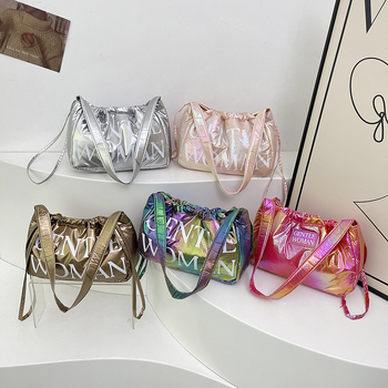 Νάιλον Τσάντα Ώμου με Εκτύπωση Αλφαβήτου, street-style (Υλικό: Νάιλον; Στυλ: Street Trend; Μορφή: Οριζόντια Τετράγωνη; Κλείσιμο: Ταινία; Εσωτερικές Θήκες: Θήκη με φερμουάρ, Θήκη για κινητό, Θήκη για ID)