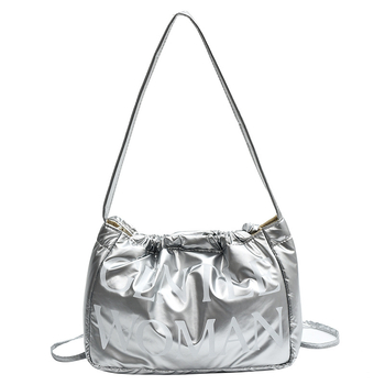 Νάιλον Τσάντα Ώμου με Εκτύπωση Αλφαβήτου, street-style (Υλικό: Νάιλον; Στυλ: Street Trend; Μορφή: Οριζόντια Τετράγωνη; Κλείσιμο: Ταινία; Εσωτερικές Θήκες: Θήκη με φερμουάρ, Θήκη για κινητό, Θήκη για ID)