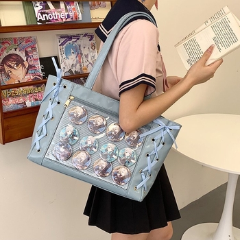 PU tote torba sa zatvaračem, Fresh and Sweet stil, poliesterska podstava, džep za mobitel, dvije ručke