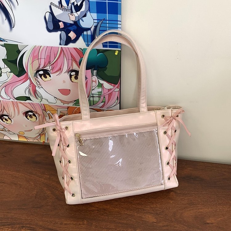 PU tote torba sa zatvaračem, Fresh and Sweet stil, poliesterska podstava, džep za mobitel, dvije ručke