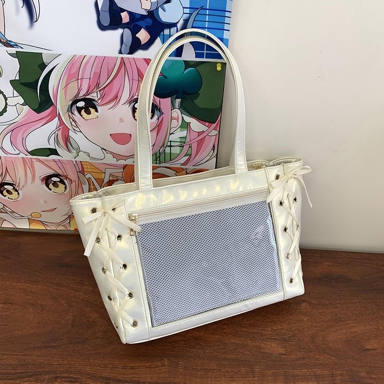 PU tote torba sa zatvaračem, Fresh and Sweet stil, poliesterska podstava, džep za mobitel, dvije ručke