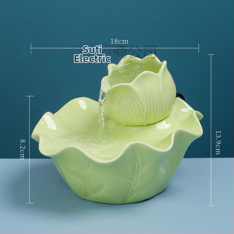 Κεραμικός αυτόματος φοντάν ποτίσματος για γάτες με κυκλοφορούν νερό, USB τροφοδοσία, μη αποσπώμενο