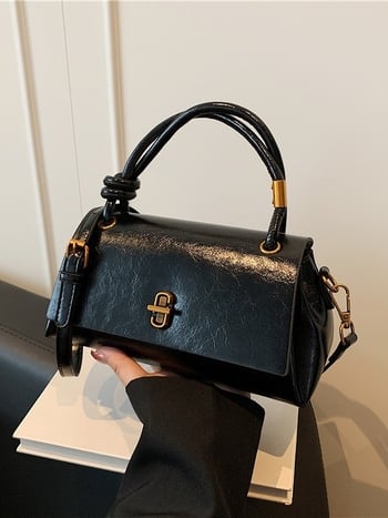 Ženska crossbody torbica u ulicnom stilu, PU materijal, zatvaranje klapom, unutarnja džep za telefon i laminirani džep sa zatvaračem, jesen 2025.