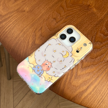 Kryt na iPhone 17 Pro Max - motív tmavého mraku so hviezdou, gravírovaný obraz, PC materiál, protišmykový, odvádzanie tepla, ochrana proti pádu