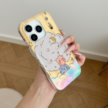 Kryt na iPhone 17 Pro Max - motív tmavého mraku so hviezdou, gravírovaný obraz, PC materiál, protišmykový, odvádzanie tepla, ochrana proti pádu