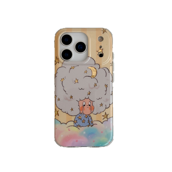 Kryt na iPhone 17 Pro Max - motív tmavého mraku so hviezdou, gravírovaný obraz, PC materiál, protišmykový, odvádzanie tepla, ochrana proti pádu