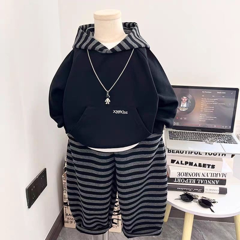 Dvostruki dječji set za jesen – unisex, korejski stil dukserica, poliestern