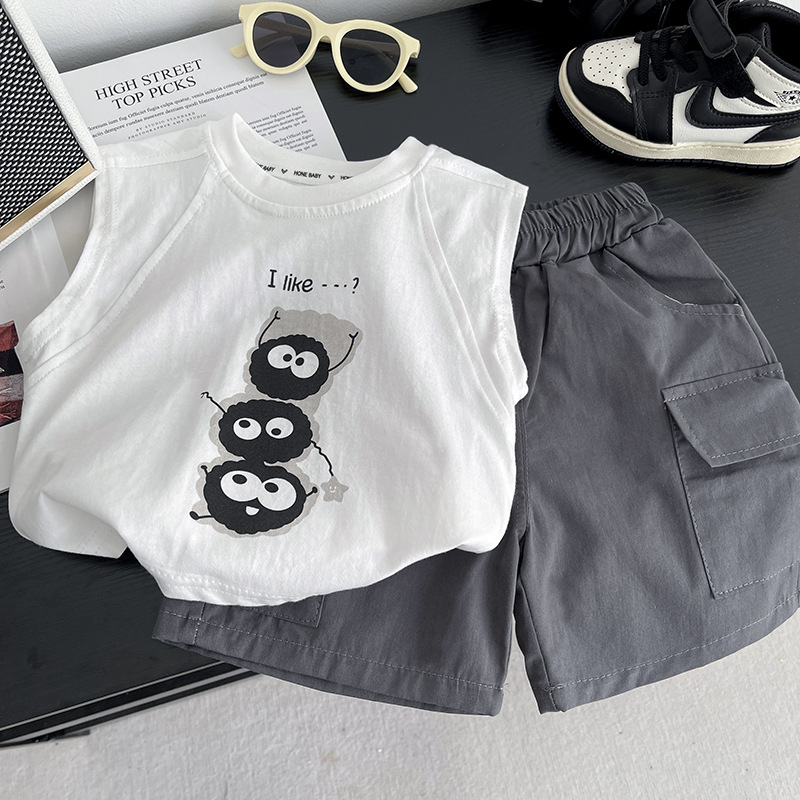 Dječji ljetni kostim, dvodijelni komplet, 95% pamuka, ležerni stil, za uzrast 8+ godina