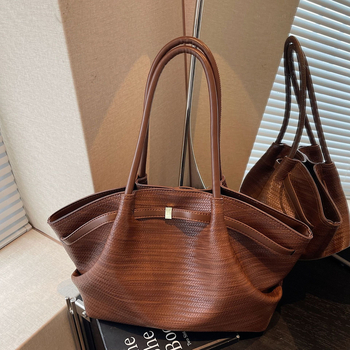 Γυναικεία τσάντα ώμου από PU με οριζόντιο τετράγωνο σχήμα, μαγνητικό κλείσιμο και τσέπη με φερμουάρ