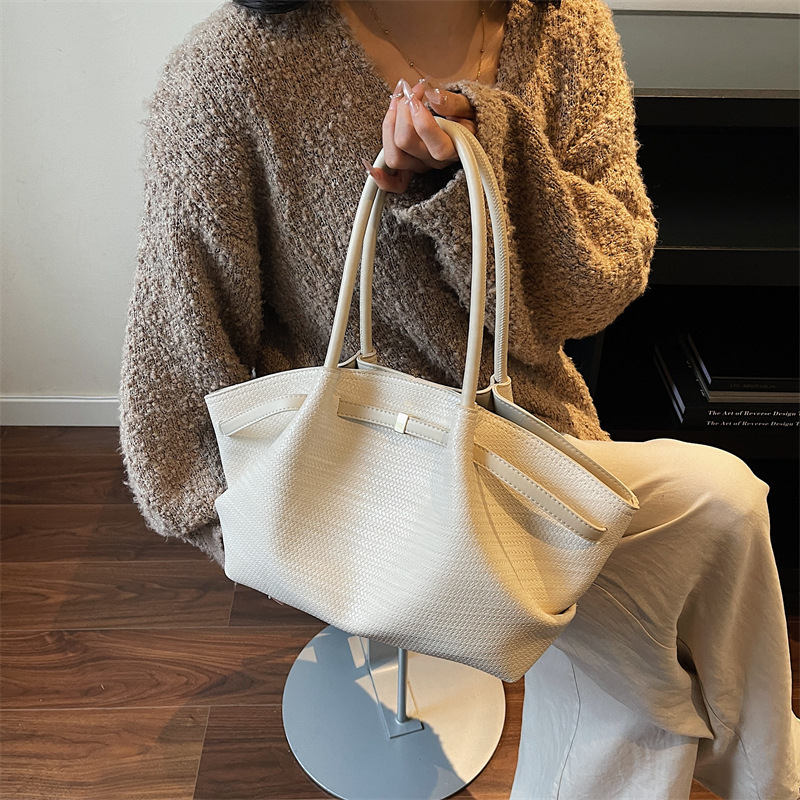 Γυναικεία τσάντα ώμου από PU με οριζόντιο τετράγωνο σχήμα, μαγνητικό κλείσιμο και τσέπη με φερμουάρ