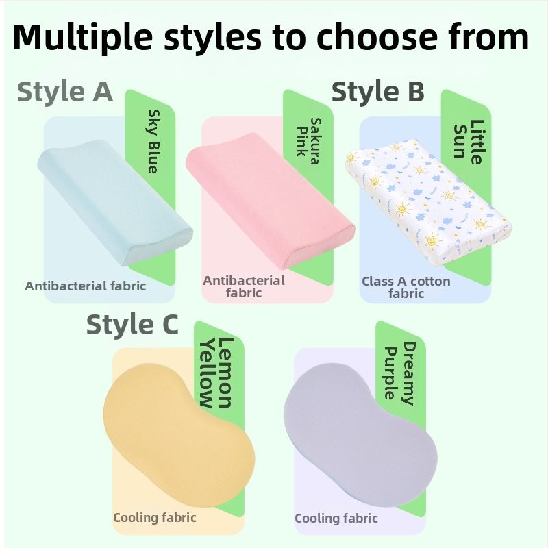 Detská latexová vankúš s podperou na krk - prírodný latex 90% a viac, obdĺžnikový tvar, povrch zo syntetických vlákien, vhodné na všetky ročné obdobia