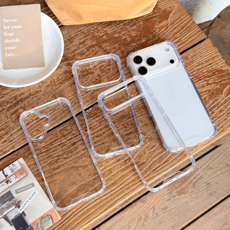 Prozirno PC kućište za iPhone 11–15 Pro/Pro Max — otporno na udarce, sprječava žutilo, minimalistički stil, model SJS-3399
