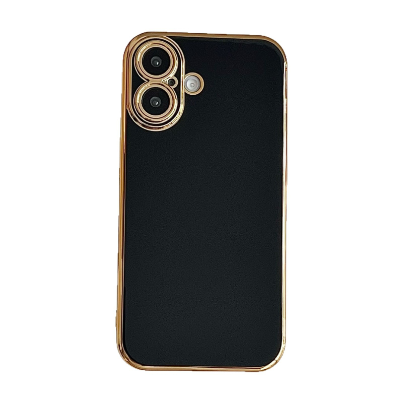 Premium elektroplater PC tvrdi kućište s zlatnim rubom i preciznim otvorima za iPhone 16 Pro Max (kompatibilno s iPhone 15 Pro) – otporan na padove