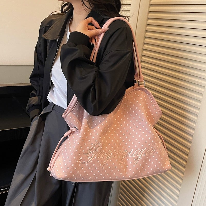 Κορεατικό ρετρό λεοπάρ σουέτ Τσάντα Tote με διπλές λαβές, κλείσιμο με φερμουάρ, εσωτερική τσέπη με φερμουάρ, οριζόντιο τετράγωνο σχήμα