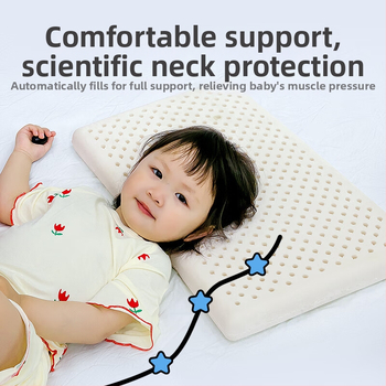 Детска възглавница от естествен латекс — покривка от 100% памук, форма извънземна, съдържание на латекс 90% или повече