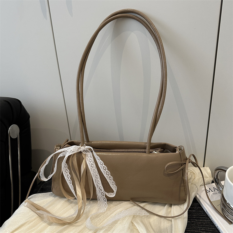 Ženska baguette torba u urbanom minimalističkom stilu, PU materijal, vodoravni kvadratni oblik, zatvarač, poliester podstava