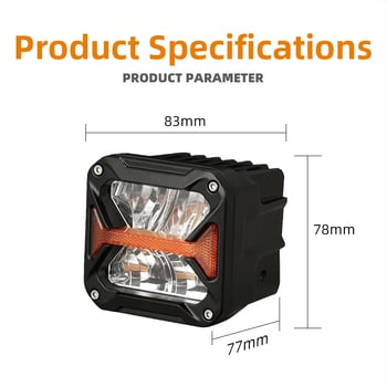 LED off-road jármű spotlámpa, 40W, 12-80V, 8000 lm, 4000-6500K, élettartam 50000 h