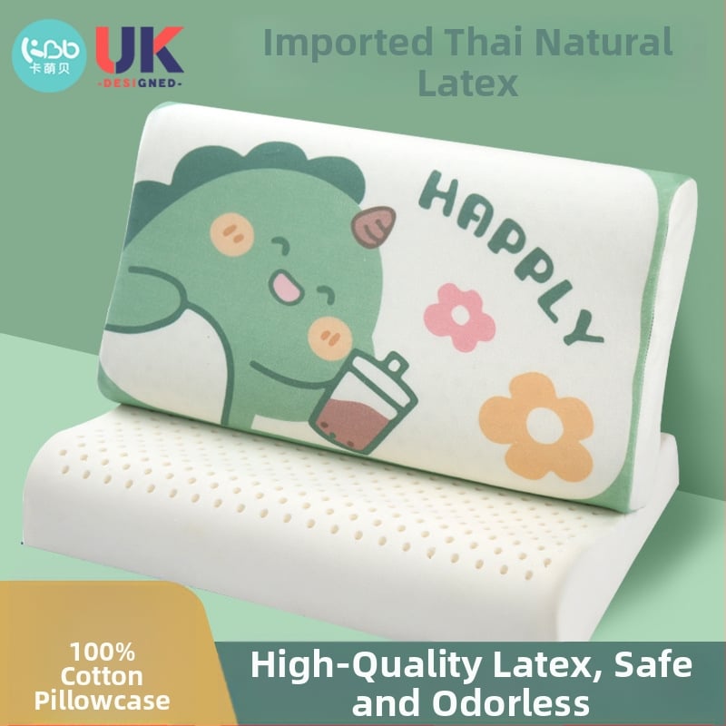 Детска латексова възглавница Kadoubei — естествен латекс, съдържание латекс повече от 90%, ядро: 100% памук, форма: правоъгълник