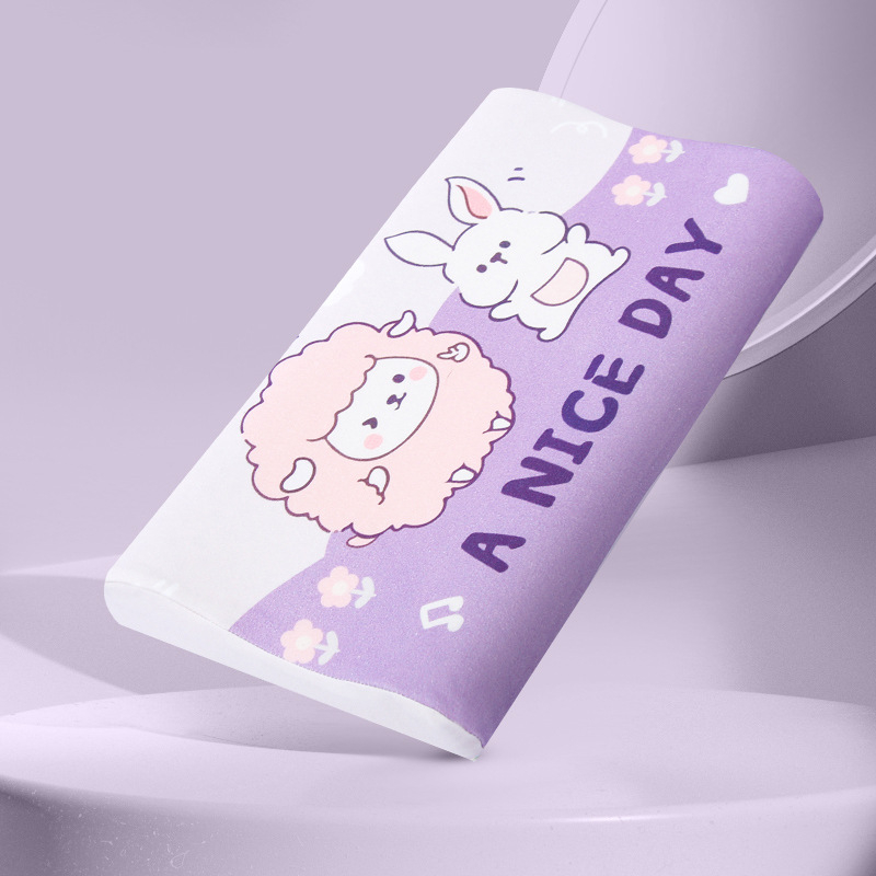 Детска латексова възглавница Kadoubei — естествен латекс, съдържание латекс повече от 90%, ядро: 100% памук, форма: правоъгълник