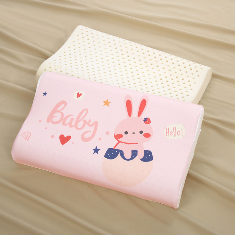 Детска латексова възглавница Kadoubei — естествен латекс, съдържание латекс повече от 90%, ядро: 100% памук, форма: правоъгълник