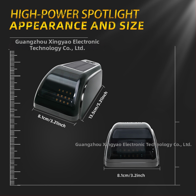 Solárne svetlo pre kabínový markér na streche – 12 LED, 5W, 12V, 500 lm, ABS