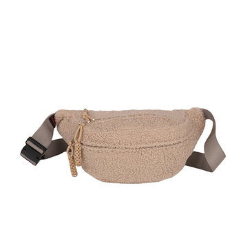 Crossbody torba s uličnim stilom, pliš materijal, zatvarač, džep za telefon, 3D strukturirani vanjski dizajn