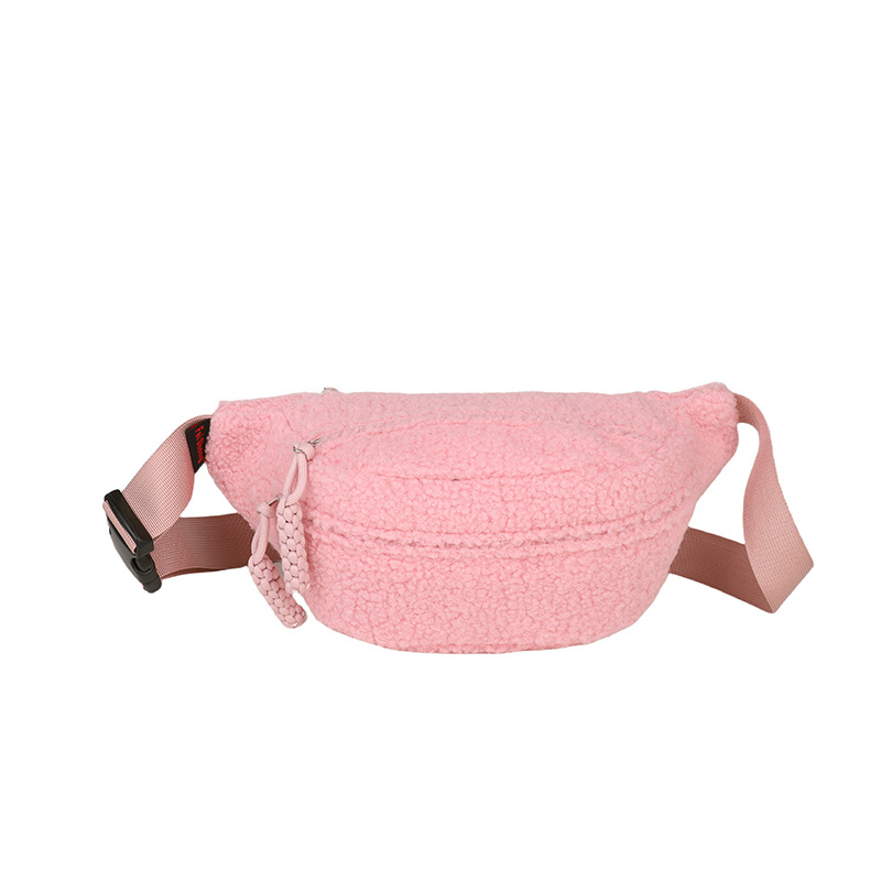 Crossbody torba s uličnim stilom, pliš materijal, zatvarač, džep za telefon, 3D strukturirani vanjski dizajn